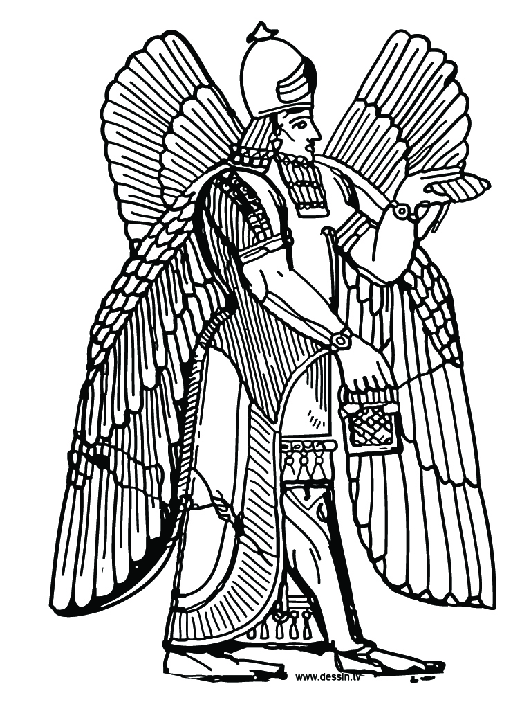coloriage dieu-assyrien