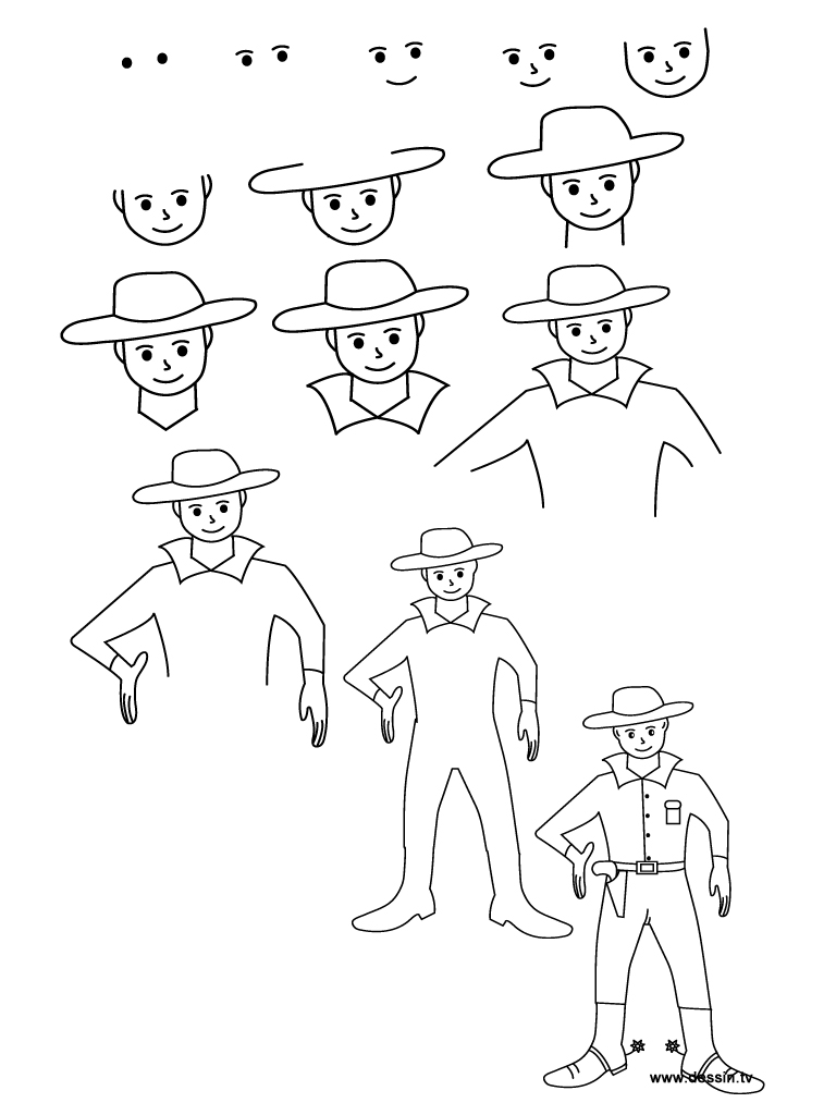 dessin cowboy